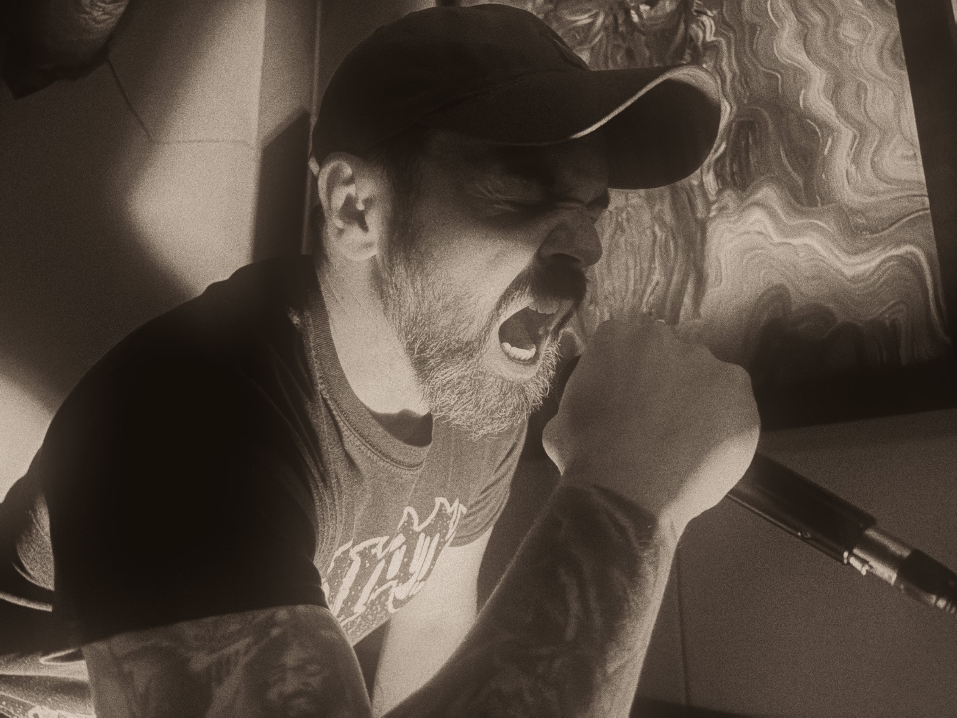 Fellhaven vocalist in the studio